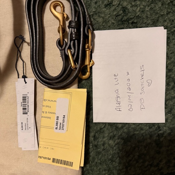 Dooney & Bourke Black Leather Satchel with Gold Accents - Picture 8 of 8